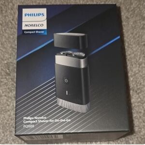 Philips Norelco Compact Shaver in Black, Silver and Blue Accents